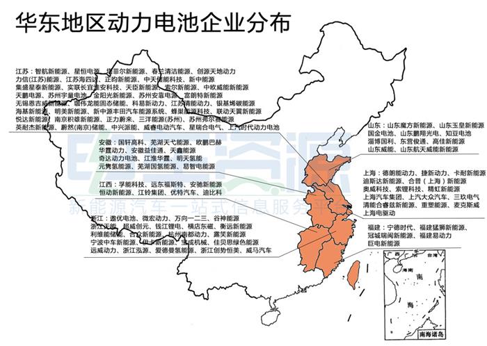 电池，中国动力电池企业,中国动力电池企业分布地图