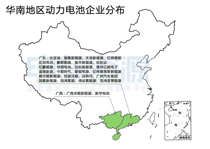 电池，中国动力电池企业,中国动力电池企业分布地图