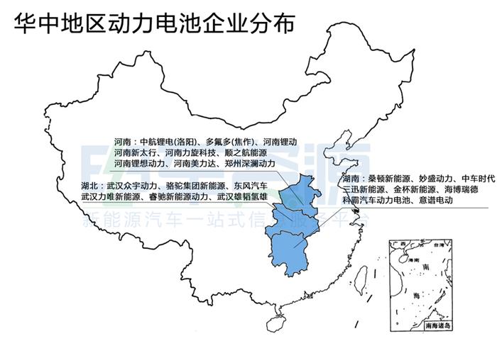 电池，中国动力电池企业,中国动力电池企业分布地图