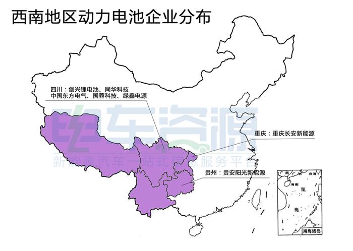 电池，中国动力电池企业,中国动力电池企业分布地图